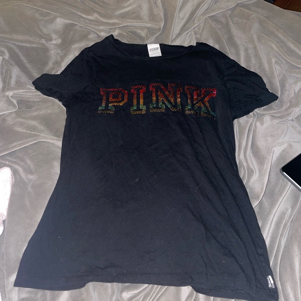 PINK Victoria's Secret Black T-Shirt/  🎈5 For $30